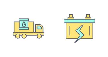 Fuel Truck and Battery Icon vector