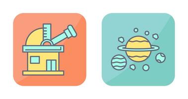 observatory and planets Icon vector