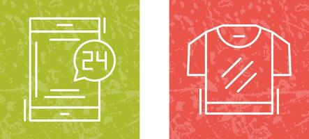 24 Hours and TShirt Icon vector