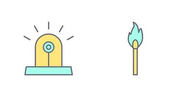 siren and lit matchstick Icon vector