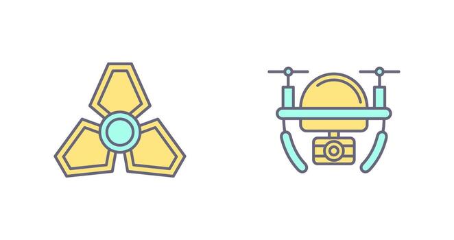 lander and camera drone Icon vector