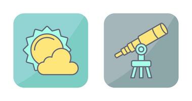 sun and telescope Icon vector