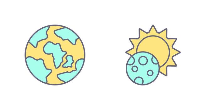 earth and eclipse Icon vector