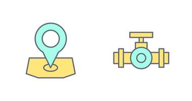 Location and Plumbing Icon vector
