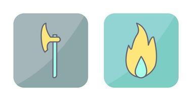 axe and fire  Icon vector