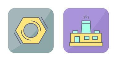 Factory and Nut,food Icon vector