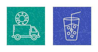 Delivery Truck and Cold Drink Icon vector