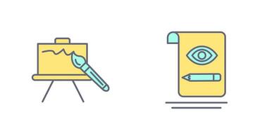 canvas and sketch Icon vector