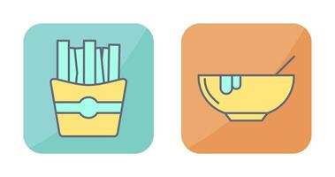 Soup and Fries Icon vector