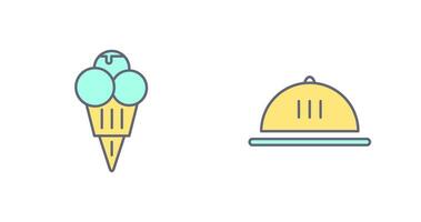 Ice cream and Dish Icon vector