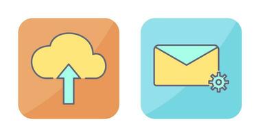 Upload to Cloud and Message Settings Icon vector