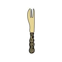 Kids drawing Cartoon Vector illustration pastry fork Isolated in doodle style