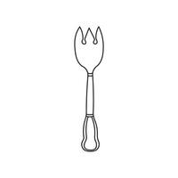 Hand drawn Kids drawing Cartoon Vector illustration ice cream fork Isolated in doodle style