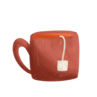 en kopp av te med en sugrör på topp av den png