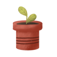 a cartoon flower with leaves and a brown spot png