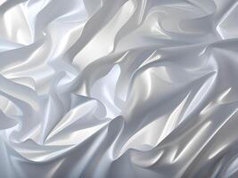 white silk fabric. abstract wavy background. 3d rendering. photo