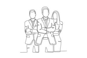 A leader and two office employees vector