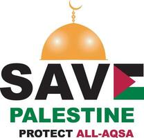 Save gaza free palestine protect all aqsa vector