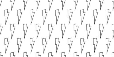 outline Lightning bolts seamless pattern vector