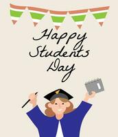 Vector illustration design concept of world students day