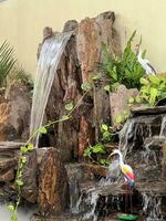 beautiful fountain in the park photo