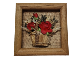 Framed dried flowers bouquet on Canvas. png