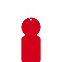 Isolated Empty Red Price Tag Hanging Label PNG