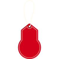 Isolated Empty Red Price Tag Hanging Label PNG