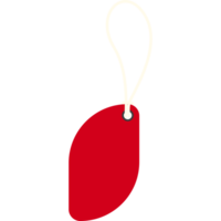 Isolated Empty Red Price Tag Hanging Label PNG