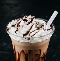 Cold Frappe Coffee with whipped cream photo