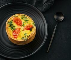 Cheddar cheese and spring onion omelette tarts photo