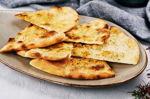 baked traditional Italian focaccia bread photo