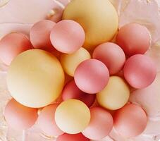 Close up shot of pink cake photo