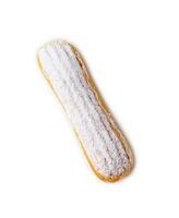 Delicious french dessert Eclair isolated on white photo