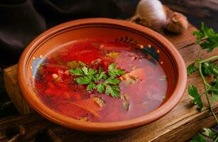 ucranio borsch de nacional cocina foto