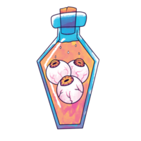 Three Eyes Inside the Magic Bottle - Spooky Halloween Elixir png