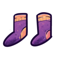 Halloween Spooky Socks in Whimsical Purple and Yellow png