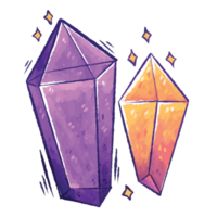 Purple and Gold Yellow Crystal Halloween Whimsical Gem png