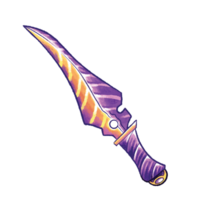 Spooky Knife in Whimsical Purple and Yellow Halloween Design png