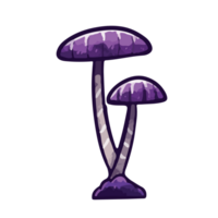 Two Purple Poison Mushrooms - Spooky Halloween Toadstools png