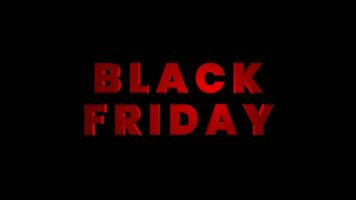 Black Friday Text Animation on Black Background video