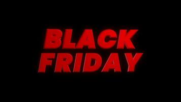 Black Friday Text Animation on Black Background video