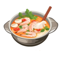 tom yum Kuyng, comidas tailandesas, ásia alimentos, ai generativo png