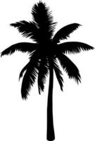 Palm tree silhouette isolated on white background. Vector Illustration.