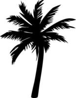 Palm tree silhouette isolated on white background. Vector Illustration.