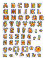 alfabeto arco iris vistoso fuente diseño png