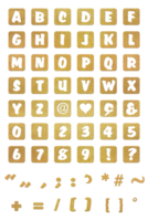 Alphabet Golden Letters of design png