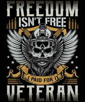 Freedom isn't free I paid for It veteran t shirt design vector