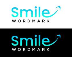 sonrisa marca denominativa letra mi monograma logo diseño. vector