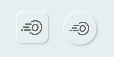 Express line icon in neomorphic design style. Fast signs vector illustration.